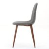 Mid Century Modern Fabric Upholstered Dining Chairs (Set of 2) - Light Gray Dark / Walnut - Image 9