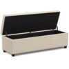 Avalon - Extra Large Storage Ottoman Bench - Satin Cream - Image 3