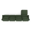 Stylish Four Seater Sofa With Movable Ottoman Ergonomic Design Wooden Base - Green - Image 24
