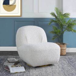 Yedaid - Teddy Sherpa Accent Chair With Swivel - White