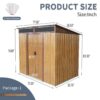 6Ft X 5Ft Outdoor Metal Storage With Transparent Plate And Foundation For Backyard Garden Patio - Coffee - Image 4