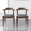 Leon - Mid-Century Modern Dining Chair (Set of 2) - Brown / Light Gray - Image 2