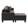 Modern Sectional Sofa Set With L Shape Chaise Lounge And Cup Holder - Chocolate Brown - Image 6