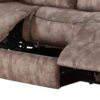 Zubaida - Two Tone Velvet Recliner Sofa With USB Port Drop Down Table - Chocolate - Image 7