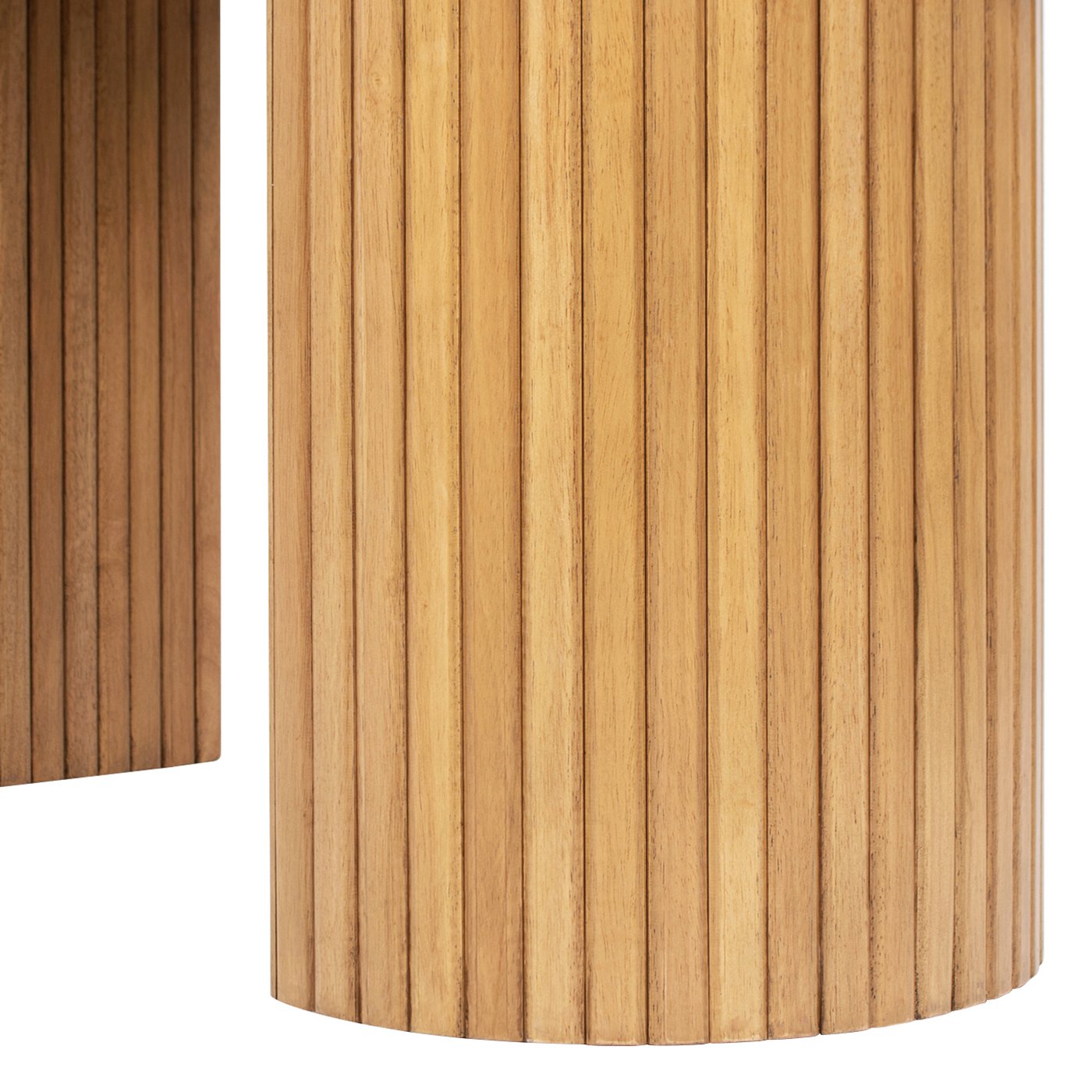 Jesse - Single Drawer Fluted Oval Console Desk - Honey Brown - Image 12