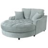 Modern Chaise Lounge Sofa Bed Upholstered Sofa Couch With Tufted Seat And Detachable Pillows For Living Room - Misty Green - Image 13