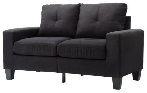 Modern Design Modular Loveseat - Black