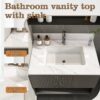 Carrara Marble Design Elegant Bathroom Vanity Top With Undermount Sink - White - Image 12