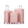 20" / 24" / 28" 3 Pieces / Set Spinner Wheel Luggage, Carry On Suitcase, With Cup Holder & USB Port & Phone Holder - Pink - Image 21