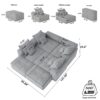 Modern Oversized Modular Sectional Sofa, Sparkling Chenille Fabric Soft Cushion Sofa With 8 Pillows, 8 Pieces Diy Combination Tufted Sofa, No Assembly Required - Beige - Image 20