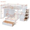 Full Over Twin Bunk Bed With Wardrobe, Drawers - White - Image 15