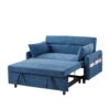 Pull Out Sleep Sofa Bed Loveseats Sofa Couch With Adjsutable Backrest, Storage Pockets, 2 Soft Pillows, USB Ports For Living Room, Bedroom, Apartment, Office - Blue - Image 16