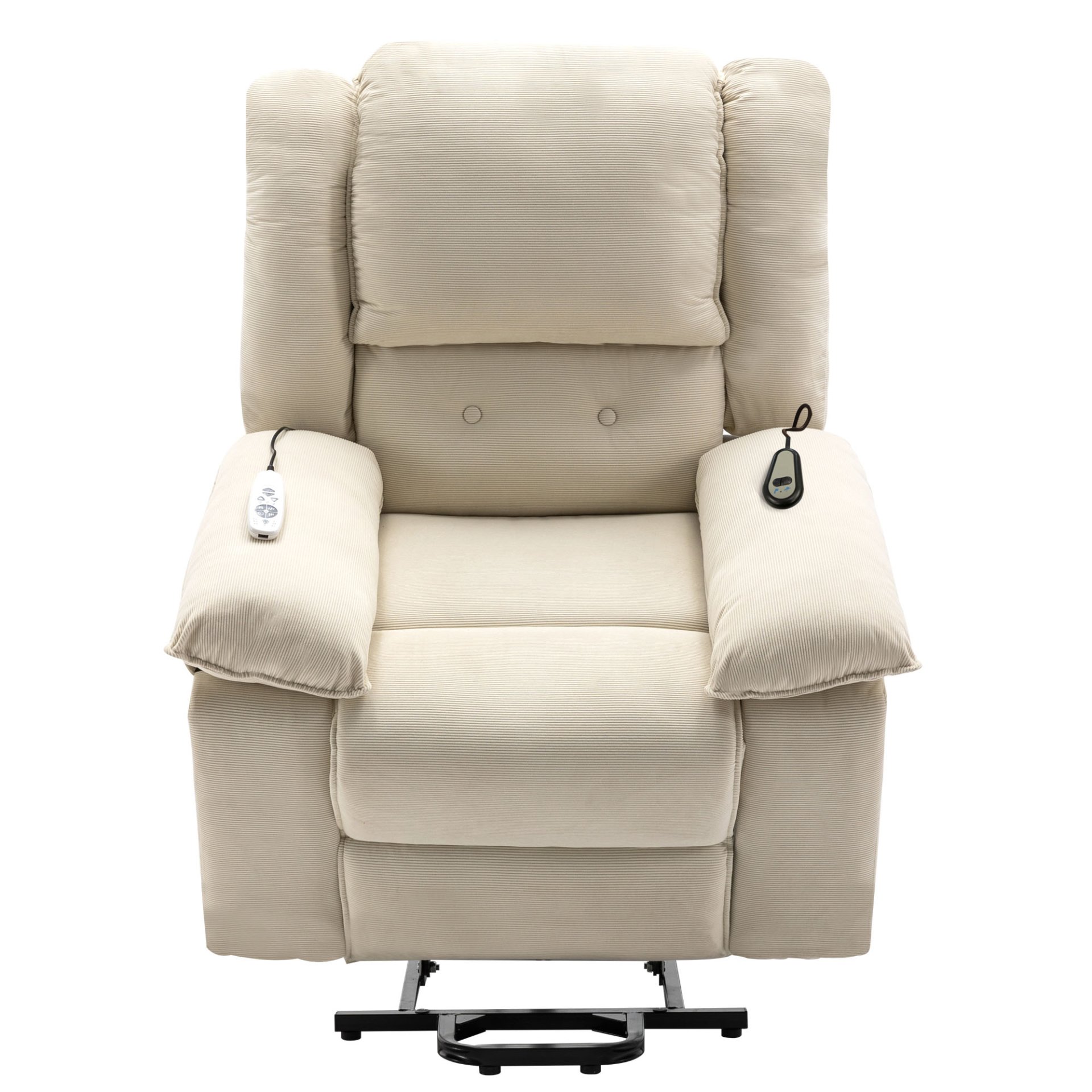 Massage Recliner, Power Lift Chair With Adjustable Massage And Heating Function, Recliner Chair & Infinite Position And Side Pocket For Living Room - Beige - Image 13