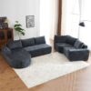Oversized Modular Sofa Cloud Sectional Sofa Set Upholstered Couches U - Shaped Sofa With Deep Seat For Living Room - Gray - Image 14