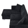 Modern Cloud Sectional Sofa L Shaped Luxury Couch Set With 2 Free Pillows 4 Seat With Oversized Chaise - Black - Image 4