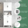 Tall Bathroom Cabinet With Drawer And Adjustable Shelves - White - Image 6