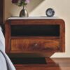 Chunky Floating Bedside Table - Dark Brown - Image 10