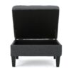 Contemporary Storage Ottoman With Tufted Waffle Stitching - Dark Gray - Image 6
