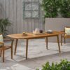 Placidity - Outdoor Expandable Dining Table With Slatted Tabletop And Tapered Legs - Brown - Image 7