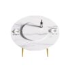59.05" Modern Artificial Stone Round Golden Metal Dining Table, Can Accommodate 6 People Artificial Stone Turntable - White / Gold - Image 5