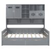 Full Size Daybed With 2 Drawers And All In One Cabinet And Shelf - Gray - Image 26