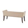 Modern Design Bench Upholstery Solid Wood Frame - Tan - Image 5