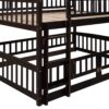 Full Over Full Low Bunk Bed With Slide, Fence And Ladder For Toddler - Espresso - Image 9