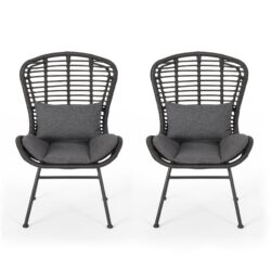 Calypso - Outdoor Chair With Water Resistance Cushion And Iron Frame - Gray