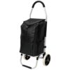 Foldable Shopping Trolley With Wheels And Removable Waterproof Bag - Black - Image 4