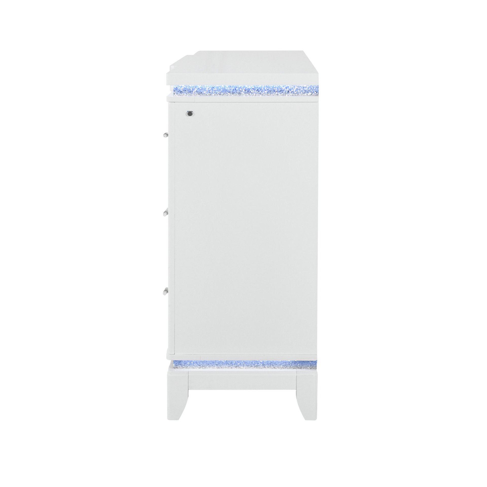 Adalid - Dresser With LED Light And Glittered Drawer Fronts - White - Image 5