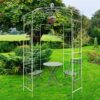 Metal Garden Arch Iron Garden Arbors Gazebo Dia High Birdcage Shape Pergola Pavilion For Wedding Ceremony - Cream White - Image 12