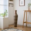 Tall Vase - Brown Decorative Floor Vase, Classic Neat Floor Vase Tall Freestanding Flower Holder, Artificial Rattan Vase, Floor Vase, Flower Holder For Home Decor - Gray - Image 2