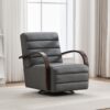 360° Swivel Accent Chair With Armrests, Comfy Lounge Reading Chair - Gray - Image 2