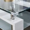 Clear Glass Top Side Table, End Table, Modern Design For Home - White - Image 5