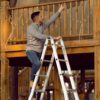Multi-Position Foldable Aluminum Ladder, A-Frame And Straight Ladder, Ansi 250Lbs - Gray - Image 2