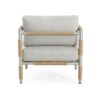 Oriana - Aluminum Outdoor Patio Armchair With Thick Cushions - Light Gray - Image 6