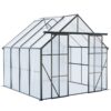 Double Door Polycarbonate Greenhouse Raised Base And Anchor Aluminum Heavy Duty Walk In Greenhouses For Outdoor Backyard In All Season - Black - Image 10