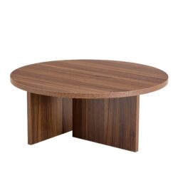 Versatile Round Coffee Table For Diverse Interior Styles, Blending Modern Minimalism With Nordic Elegance - Walnut