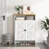 Modern Minimalist Shoe Cabinet With Sliding Door Design - White - Image 4