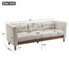 Upholstered Sofa Modern 3 Seater Sofa Couch With Tufted Design For Living Room - Grayish Beige - Image 9