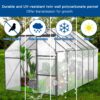 Polycarbonate Greenhouse Raised Base And Anchor Aluminum Heavy Duty Walk-In Greenhouses For Outdoor Backyard In All Season - Black - Image 6