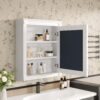 Wall Mounted Bathroom Storage Cabinet With Mirror, Medicine Cabinet With Height Adjustable Shelf, Over The Toilet Space Saver Cabinet - White - Image 2