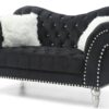 Elegant Round Arm Loveseat - Classic Black - Image 7
