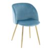 Fran - Contemporary Chair (Set of 2) - Gold / Light Blue - Image 2