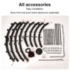 Extra Large Wagon Wheel Chandelier, 2 Tier 36 Lights (No Include) Farmhouse Industrial Round High Ceiling Pendant Light Adjustable Chain, For Dining Room, Living Room, Kitchen - Black - Image 12