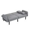 Folding Ottoman Sofa Bed With Stereo - Gray Fabric - Image 7