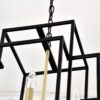 8 Light Metal Lantern Tiered Pendant Hanging Light Fixtures, Industrial Farmhouse Adjustable Height Chandeliers For Dining Room Hallway Foyer Entryway (E12 Bulbs Not Included) - Matte Black / Gold - Image 15