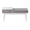 Telephone Contemporary Bench With Pull Out Drawer - White / Gray - Image 5