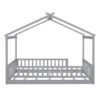 Full Size Bed House Bed Frame With Fence - Gray - Image 4