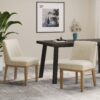 Modern Minimalist Dining Chair Mp2 (Set of 2) With Upholstered Comfort - Beige - Image 5
